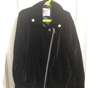 Girls black velour jacket